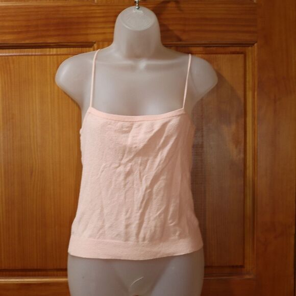 Trina Turk Y2K Pastel Pink Ribbed Camisole Tank Top | Minimalist Large Feminine - Picture 2 of 9